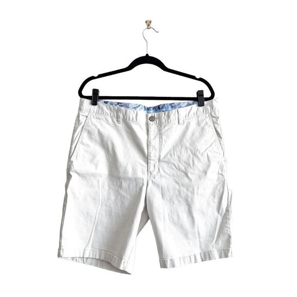 Tommy Bahama Mens Flat Front Stretch Tencel Chino Shorts Off-White Size 38 - Picture 1 of 9